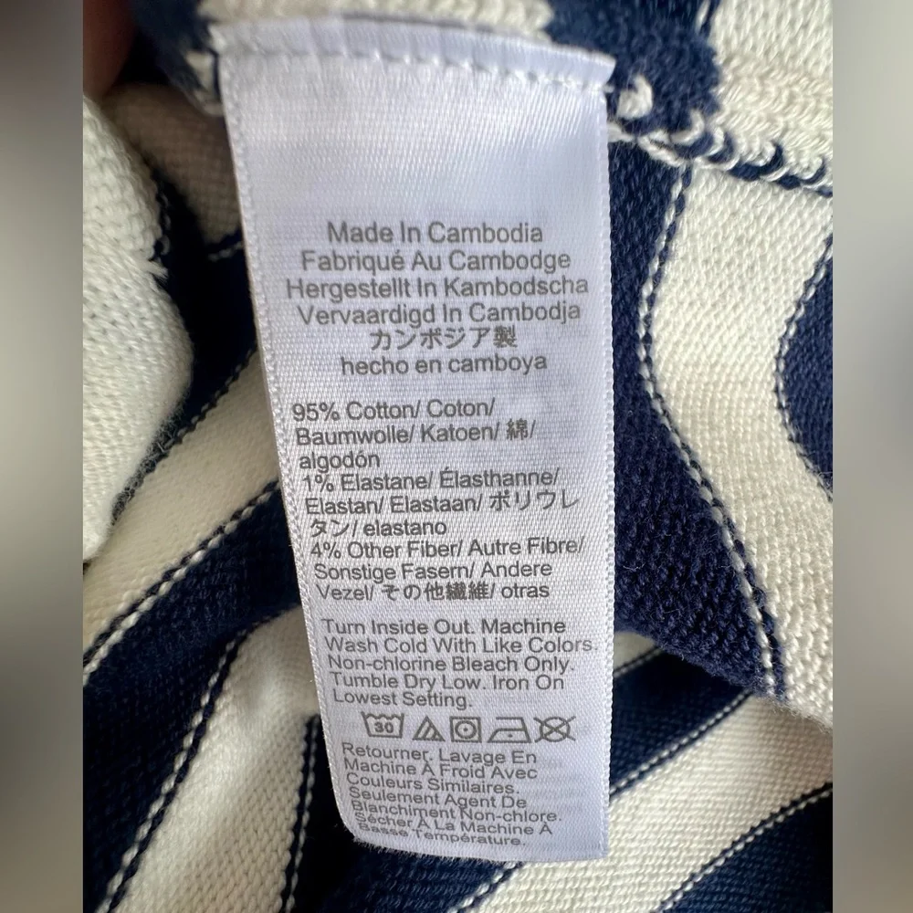 NWT J. Crew Navy and White Striped Cardigan - Picture 7 of 7